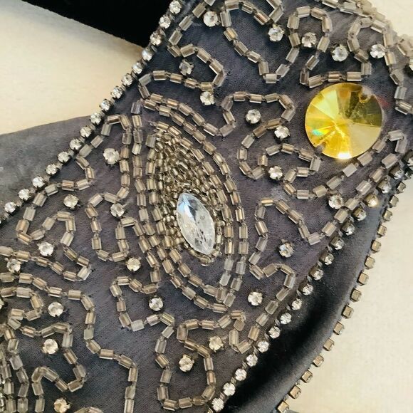 BONNIE STRAUSS SILK BEADED MINI DRESS SHEER MEDIUM - Picture 12 of 16